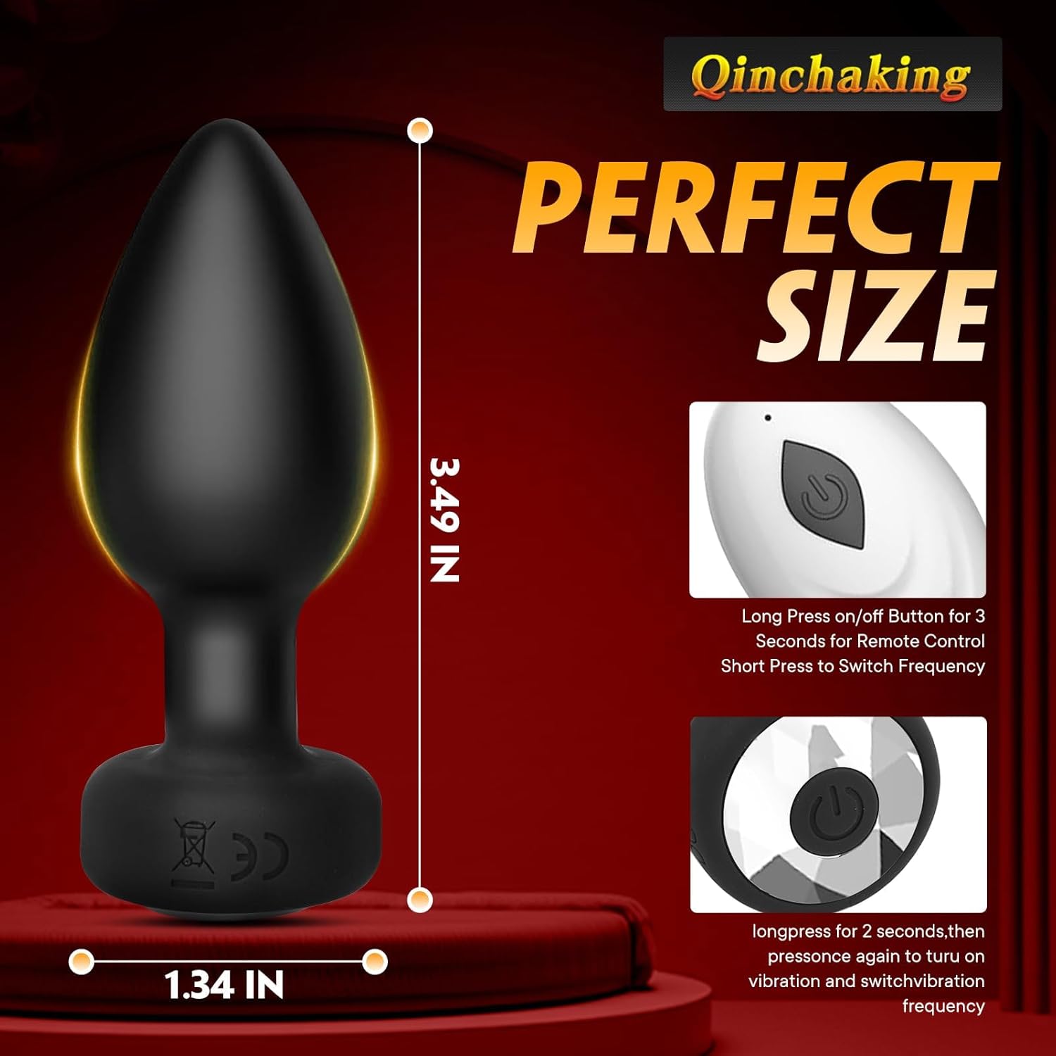 Anal Plug with Wireless Remote Control 10 Frequency Vibration