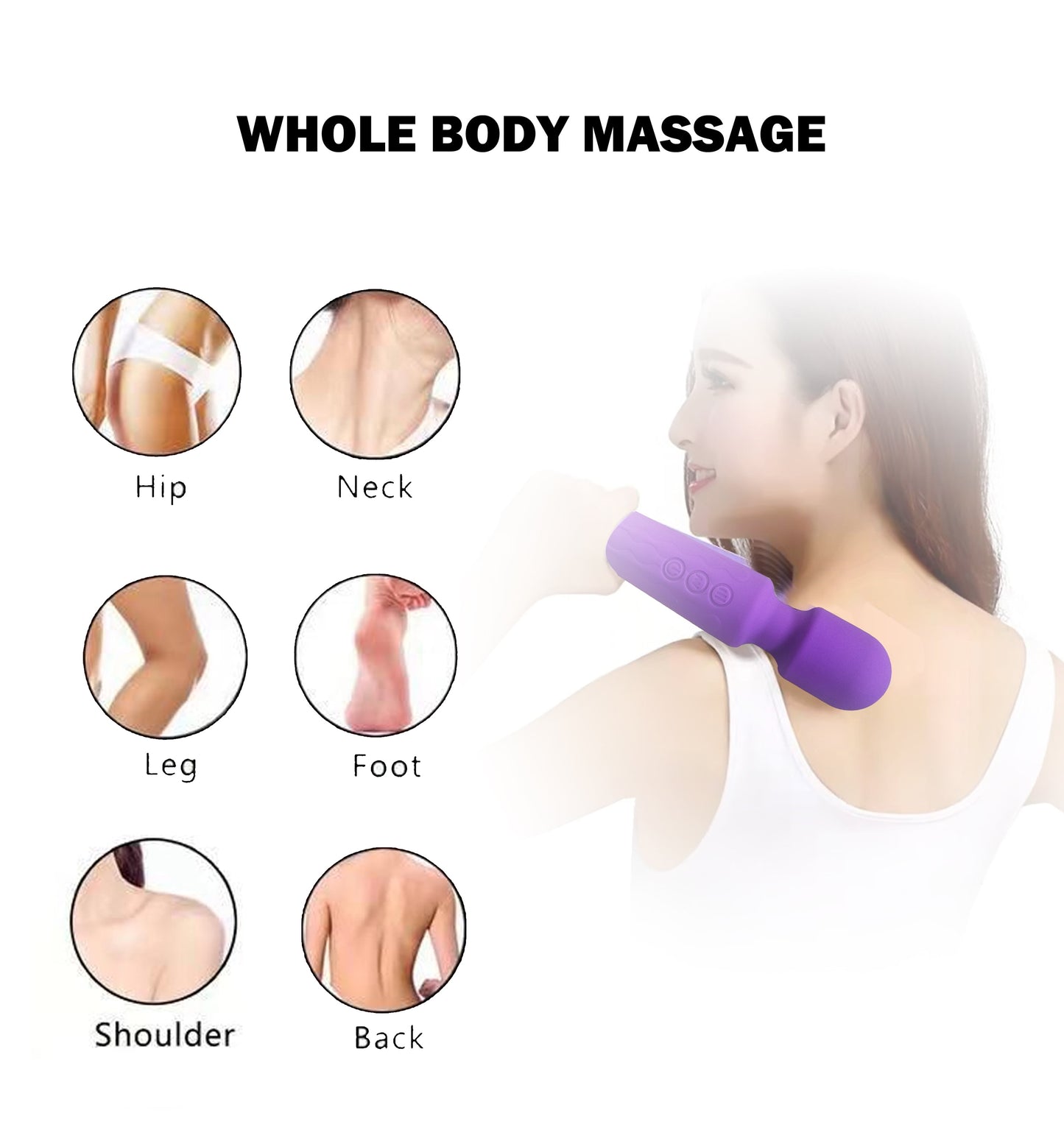 Vibrating Massager with 8 Speeds 20 Settings