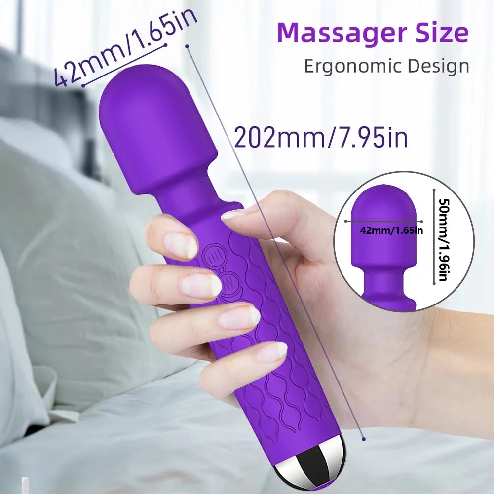 Vibrating Massager with 8 Speeds 20 Settings