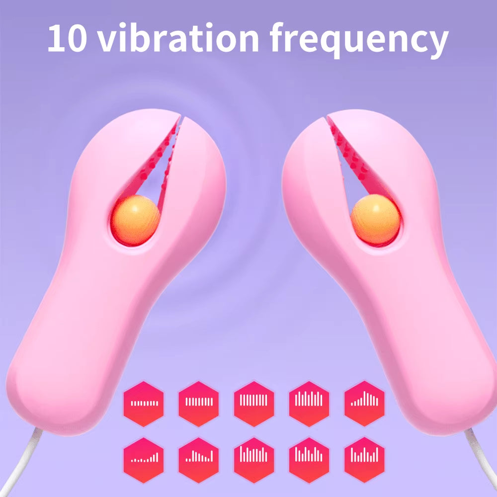 Remote Controlled Nipple Clamps with 10 Vibration Settings