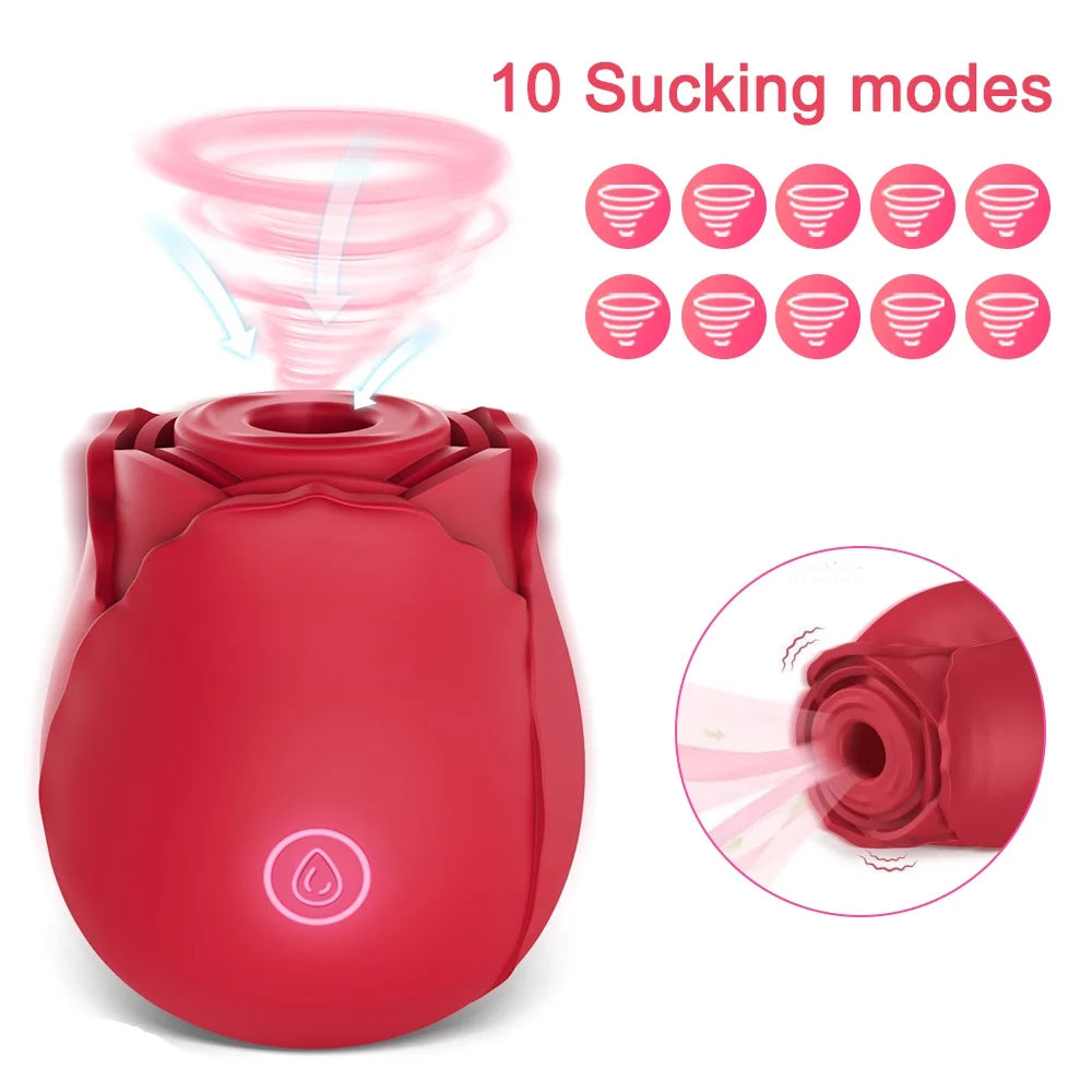 Sucking Rose Vibrating Toy with 10 Sucking Modes