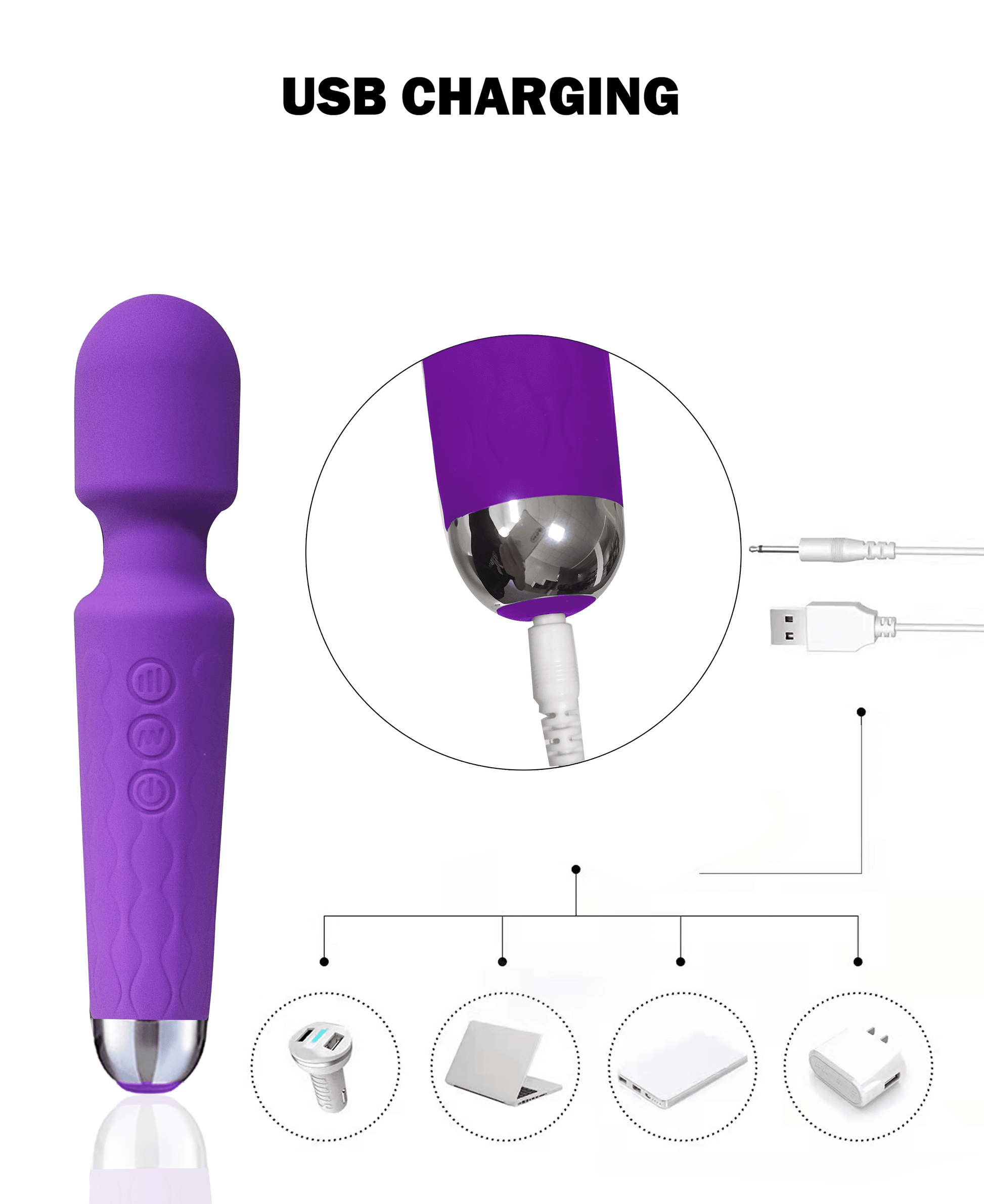 Vibrating Massager with 8 Speeds 20 Settings