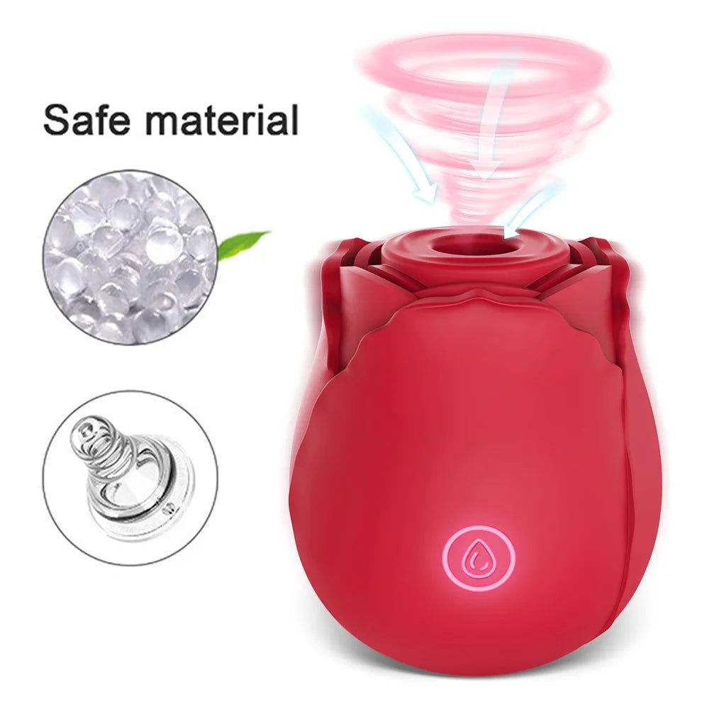Sucking Rose Vibrating Toy with 10 Sucking Modes