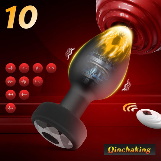 Anal Plug with Wireless Remote Control 10 Frequency Vibration